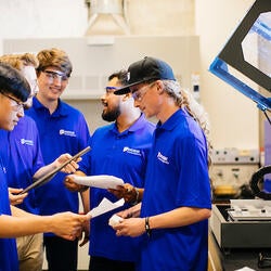 Five students in the Mechanical Engineering MakeRspace