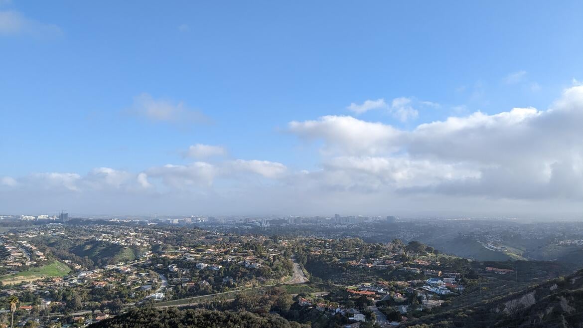 Atmosphere above La Jolla area, site of the Eastern Pacific Cloud Aerosol Precipitation Experiment (EPCAPE). (Photo courtesy of Markus Petters)