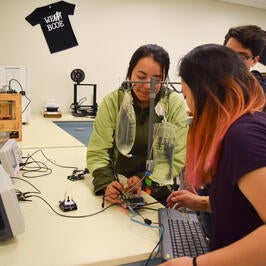 Bioengineering students using the donated equipment for thier senior project