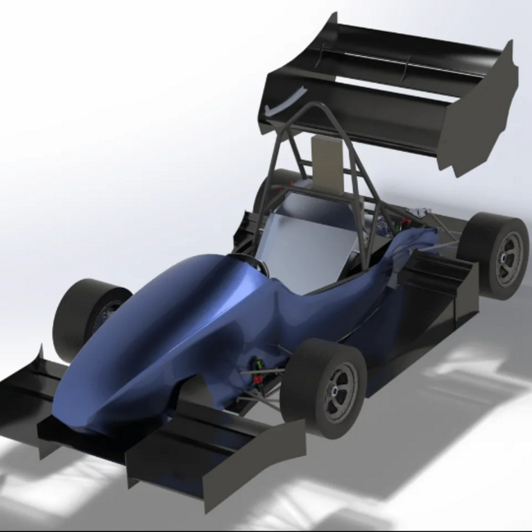 CAD model of Highlander Racing vehicle