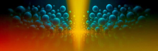 Illustration showing photos and electrons.