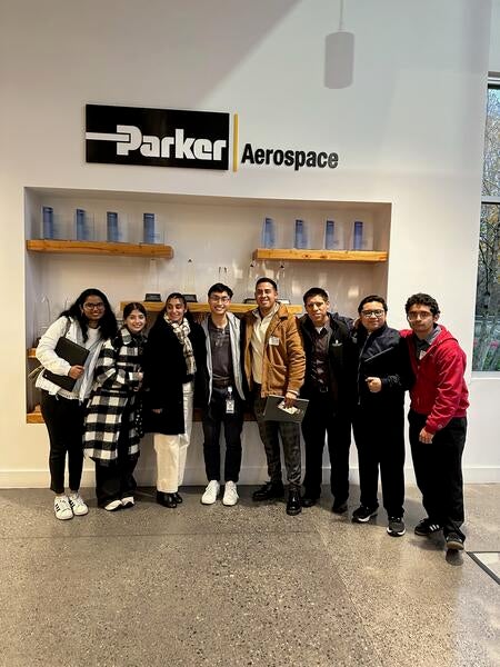UCR Engineering students visit an alum at Parker Aerospace   